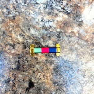 Keep Collective mint, hot pink, blue on gold metal charm.